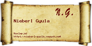 Nieberl Gyula névjegykártya